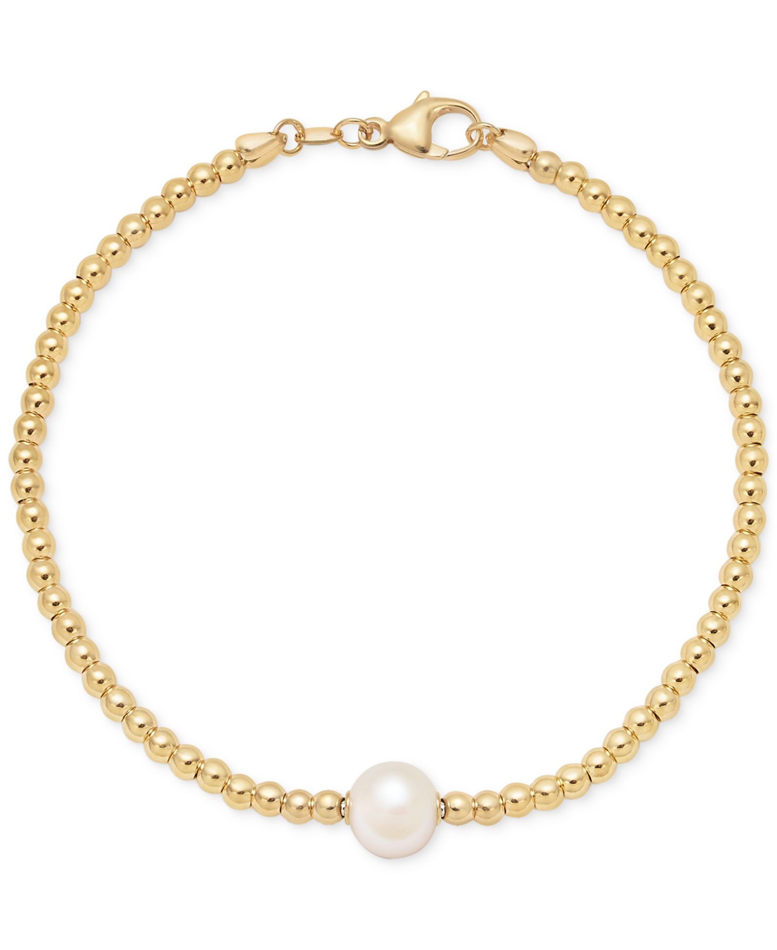 Браслет с жемчугом Cultured Freshwater Pearl (8-8.5mm) Beaded в 14k Gold over Sterling Silver