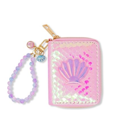 Tiny Treats + Zomi Gems Girls Shiny Seashell Mermaid Wallet, Pink