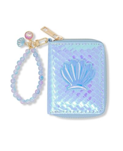 Tiny Treats + Zomi Gems Girls Shiny Seashell Mermaid Wallet, Blue