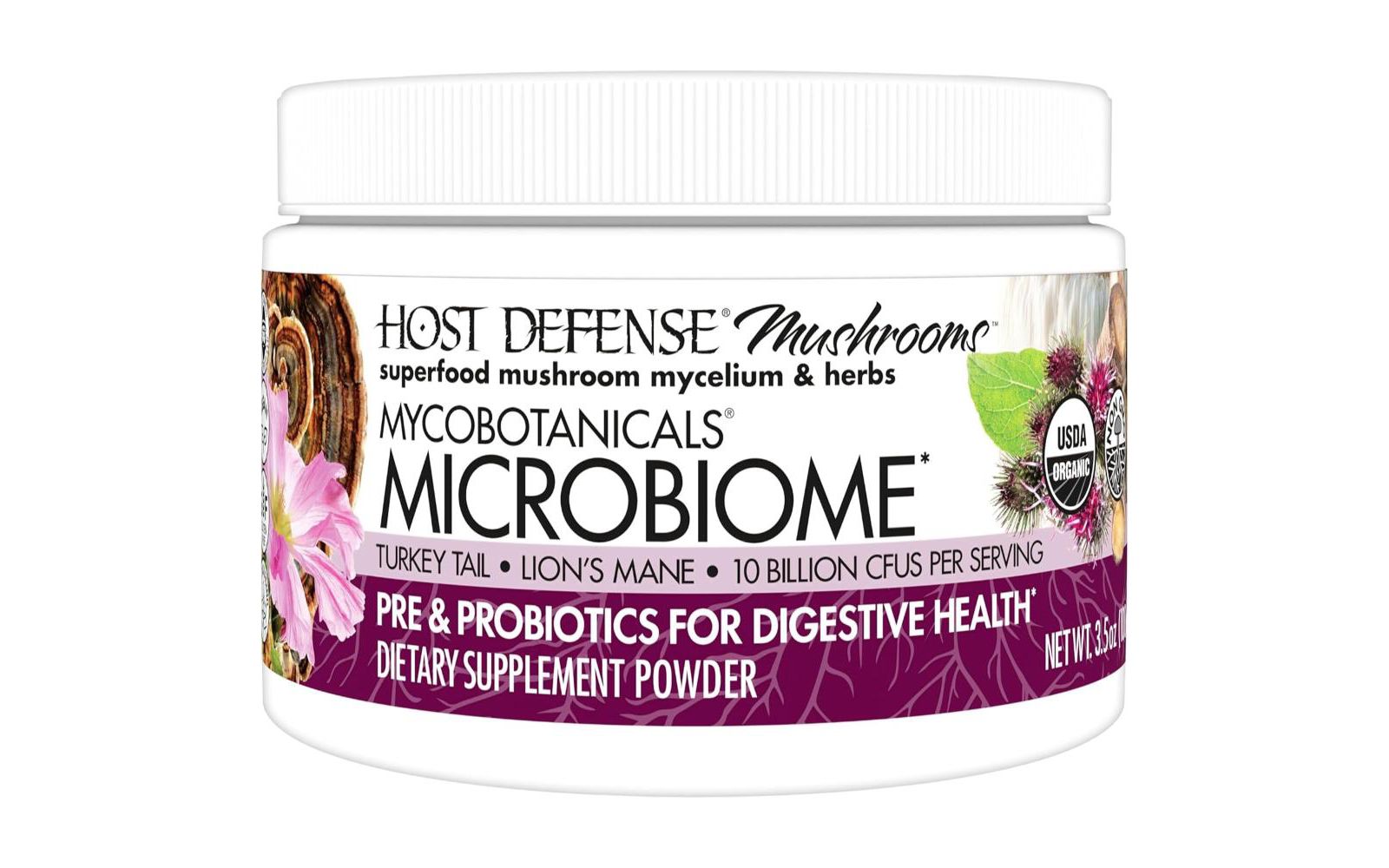 Добавка Host Defense MycoBotanicals Microbiome Powder для пищеварения и иммунитета, 3.5 oz