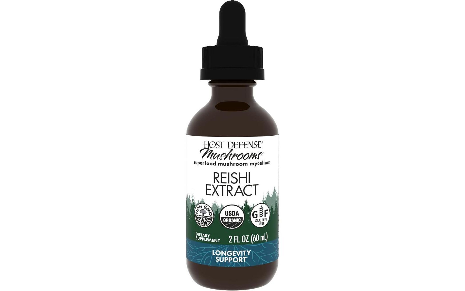 Добавка Host Defense Reishi Extract для поддержки сердца и иммунитета, 2 fl oz (60 порций)