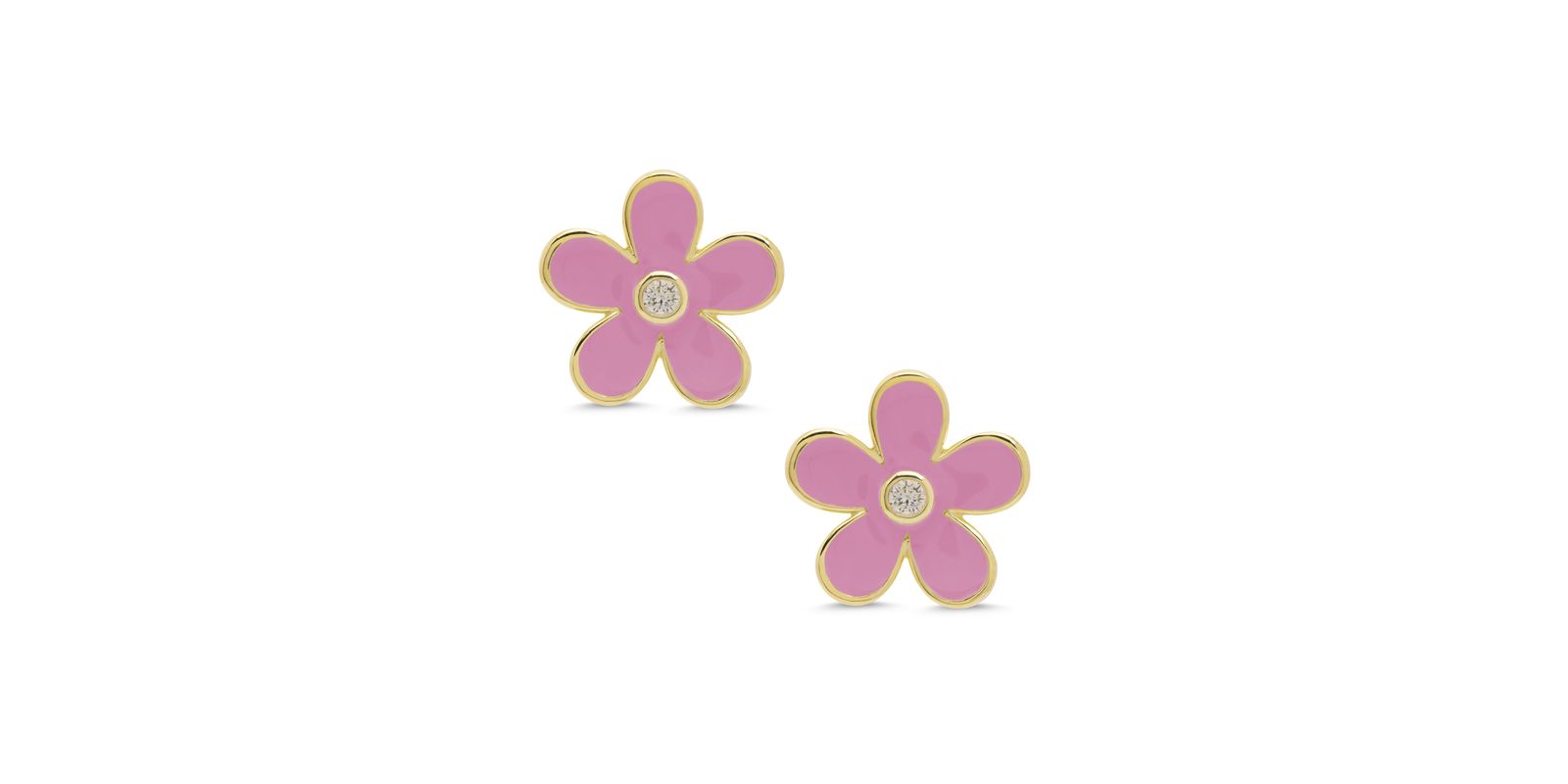 Серьги Lily Nily Pink Flower CZ Stud для девочек