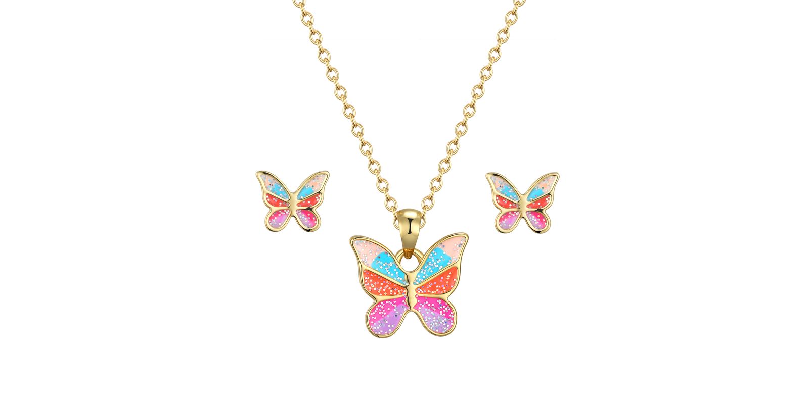 Lily Nily Детский Glitter Butterfly Necklace and Earrings Set