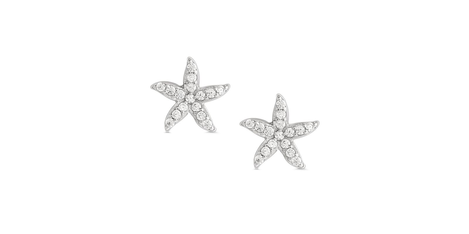 Lily Nily Детские серьги-гвоздики Starfish CZ из стерлингового серебра