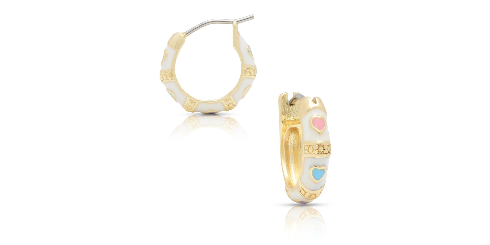 Серьги Lily Nily Girls White Heart Hoop