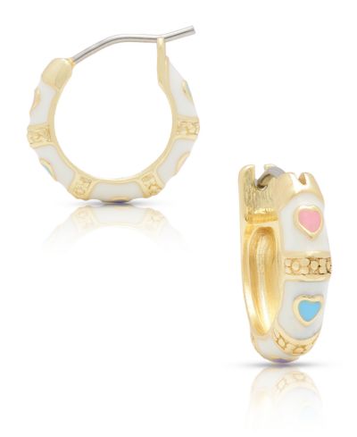Серьги Lily Nily Girls White Heart Hoop