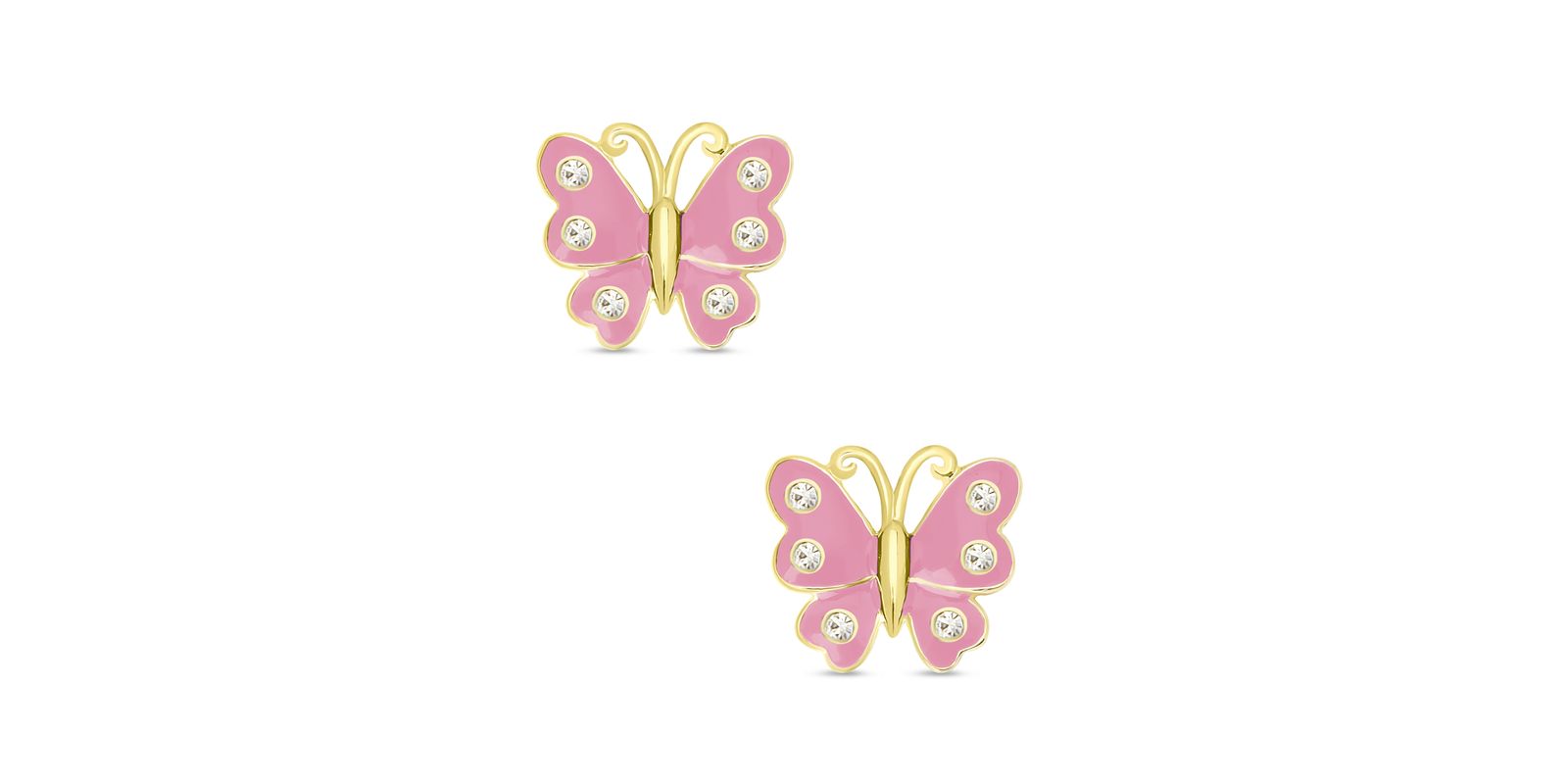 Lily Nily Girls Crystal Butterfly Stud Earrings