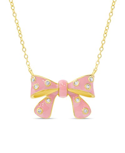 Lily Nily Детское ожерелье с розовым бантом и CZ