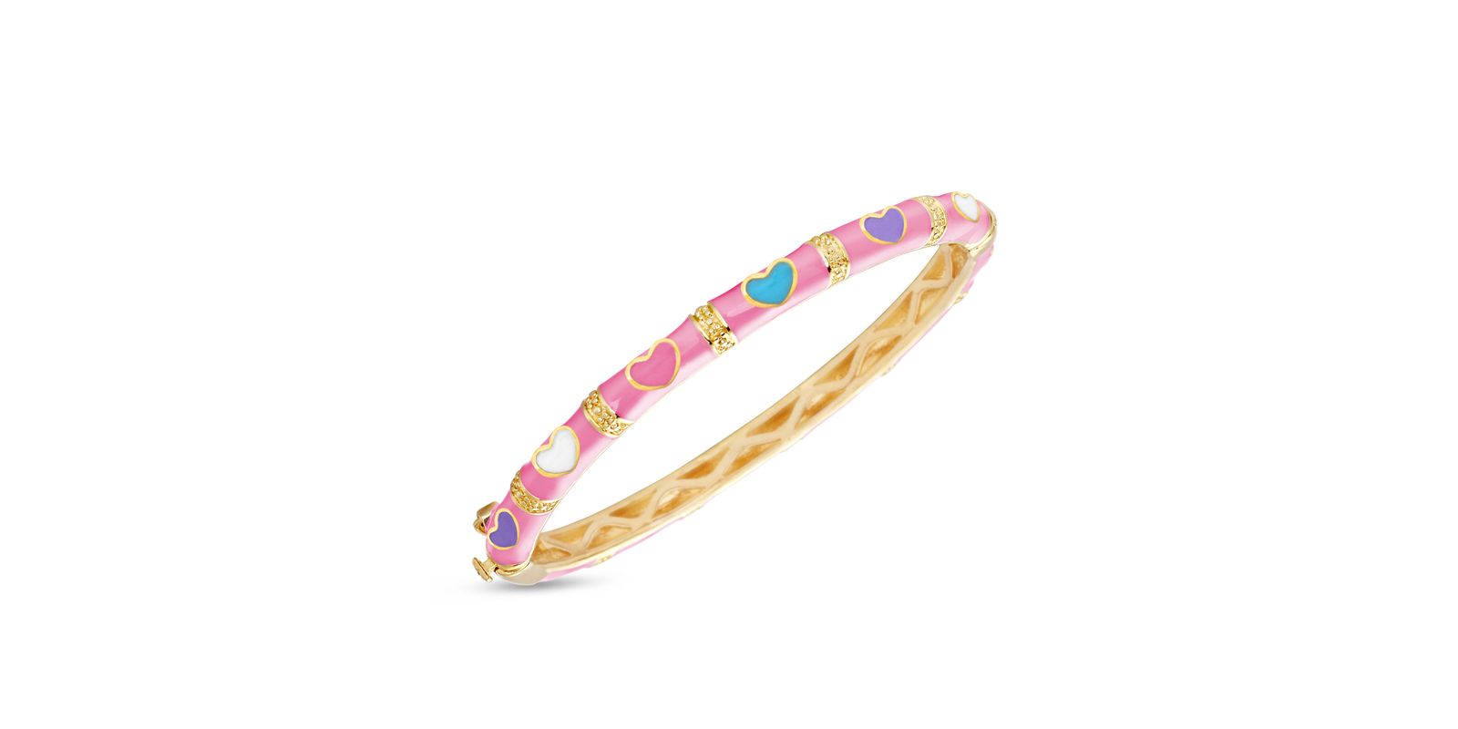 Lily Nily Girls Pink Bamboo Heart Bangle