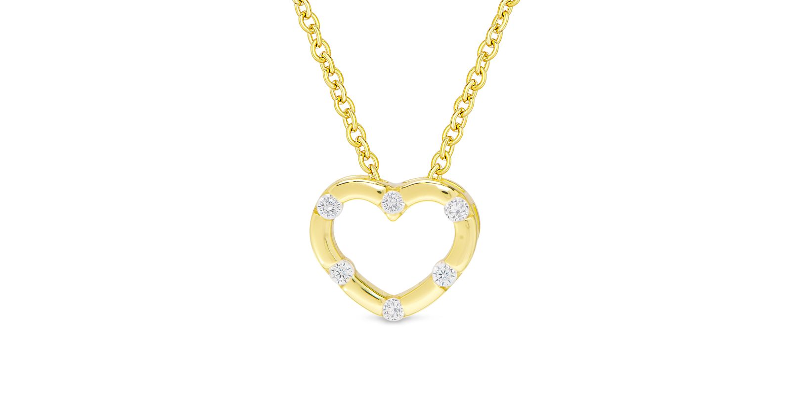 Lily Nily детское ожерелье в форме сердца с CZ инкрустацией, 18k Gold поверх Sterling Silver