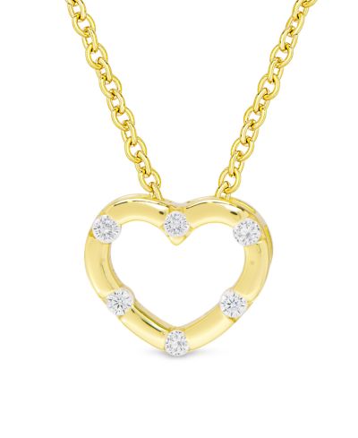 Lily Nily детское ожерелье в форме сердца с CZ инкрустацией, 18k Gold поверх Sterling Silver