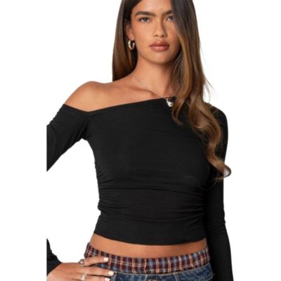 Edikted Women's Stacie Asymmetric Long Sleeve Top