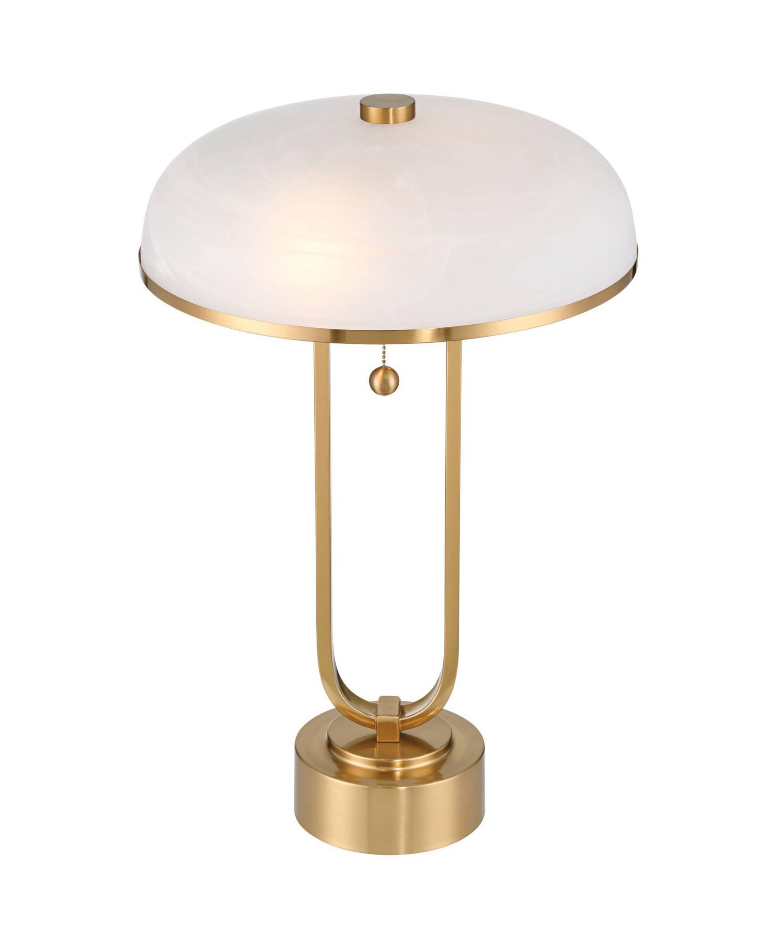 Настольная лампа Possini Euro Design Ramses 25 1/2" высокая современная с USB-портом, розеткой переменного тока, цепочкой, золотой металл, белый алабастровый купол, зарядка