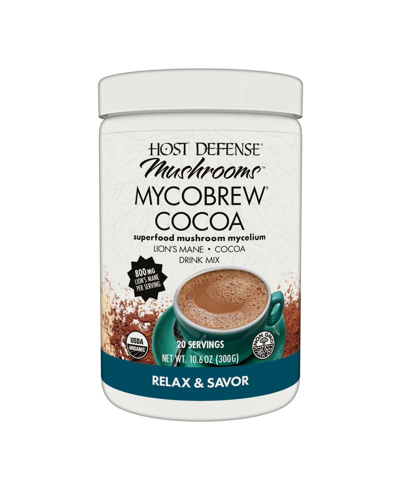 Питьевой порошок Host Defense MycoBrew Cocoa с грибом Lion's Mane