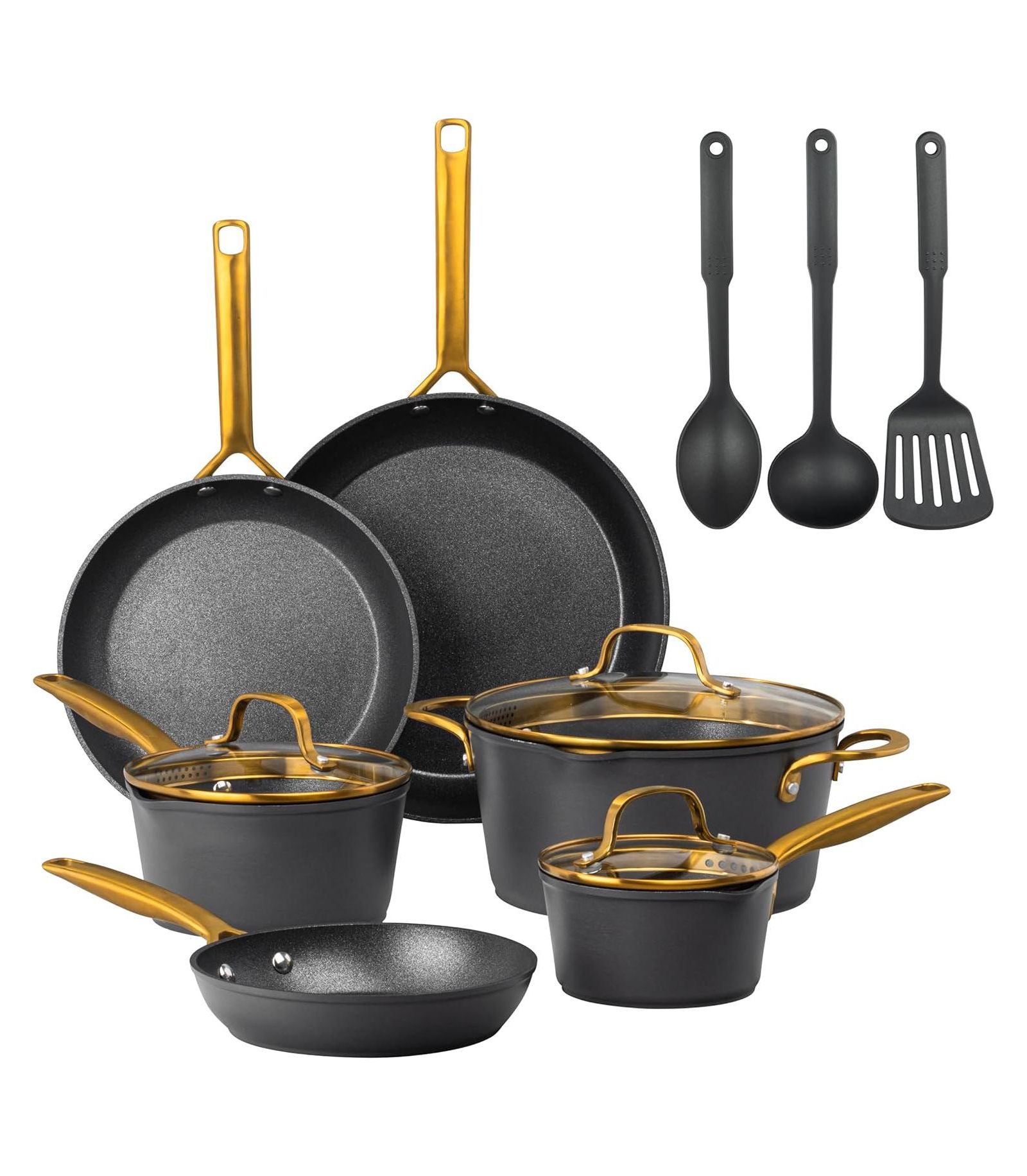Granitestone Armor Max Gold 14 Piece Hard Anodized Ultra Release Cookware Set