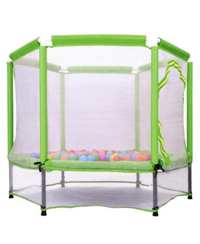 55" Toddlers Trampoline with Safety Enclosure Net & Balls