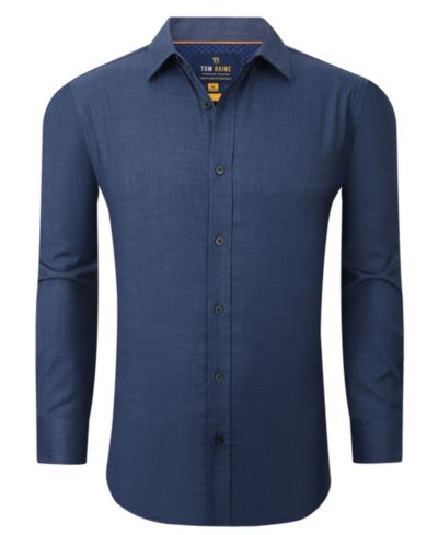 Tom Baine Мужская рубашка Button Down из эластичного денима
