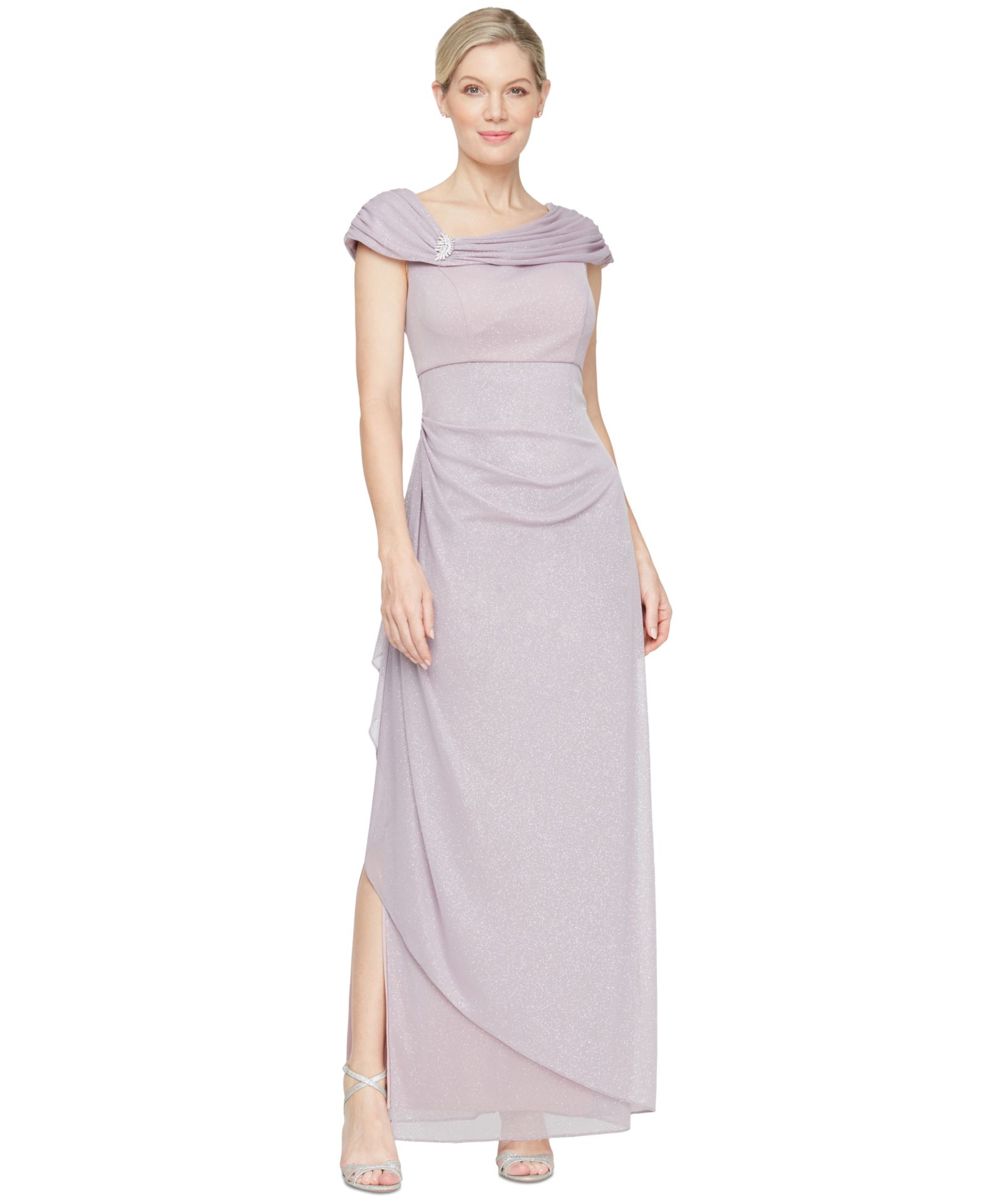Вечернее платье Alex Evenings Petite Glittered Ruched Gown