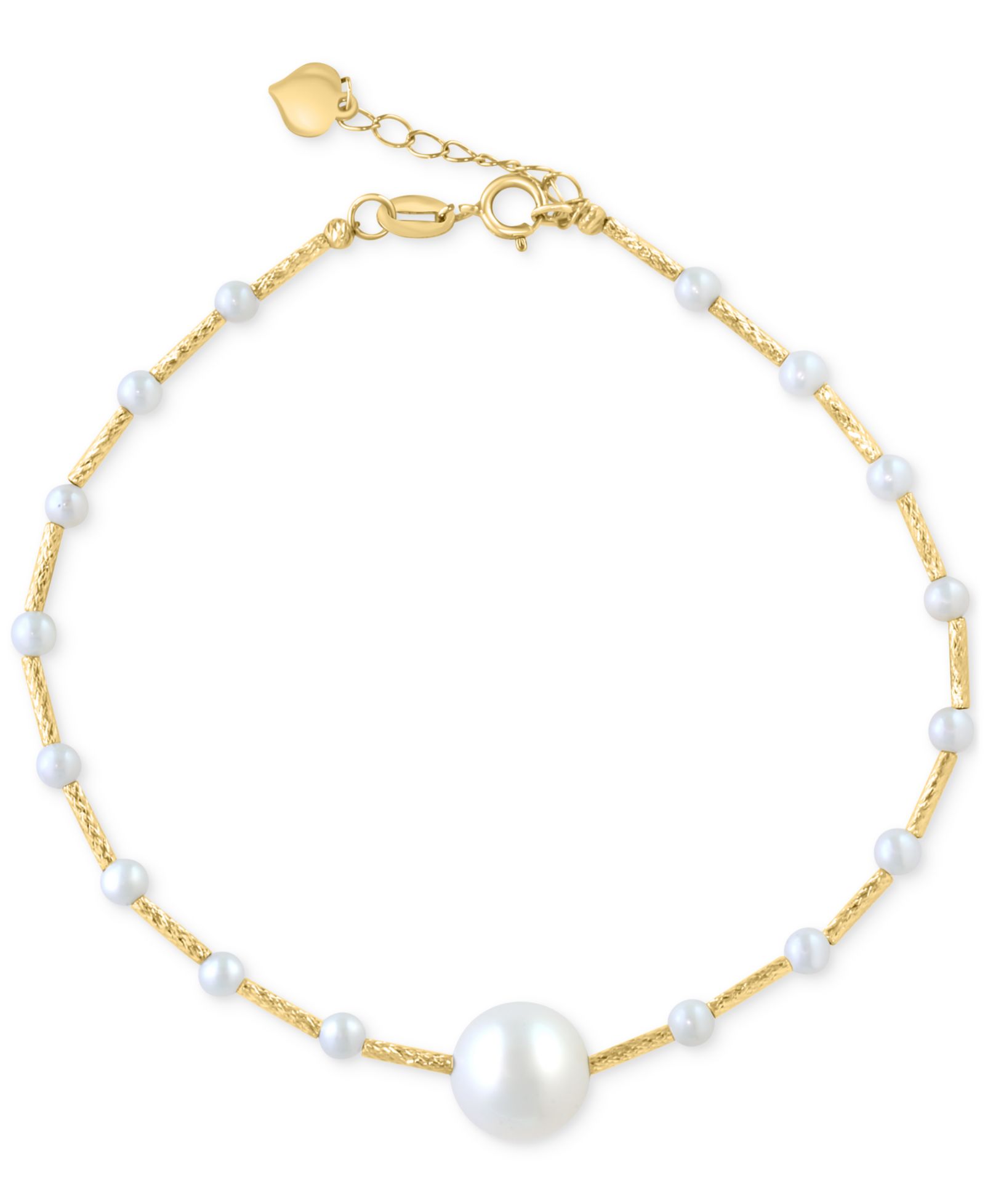Браслет с жемчугом EFFY® Cultured Freshwater (2-1/2 & 8mm) Link в 14k Gold