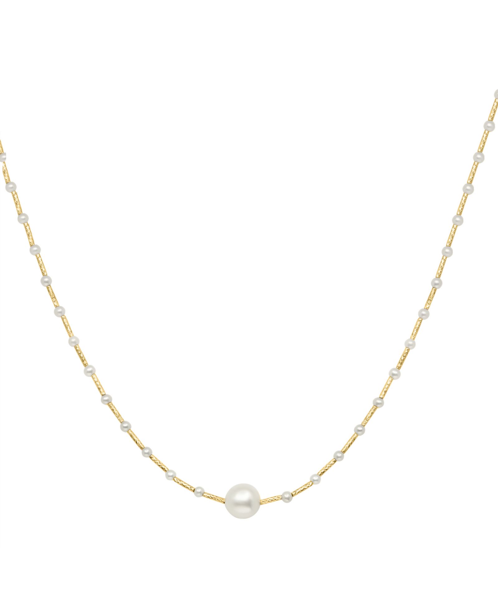 EFFY® ожерелье-чокер с культивированным речным жемчугом (2-1/2 & 8-1/2mm), 14k Gold, 14-3/4" + 1-1/4" удлинитель