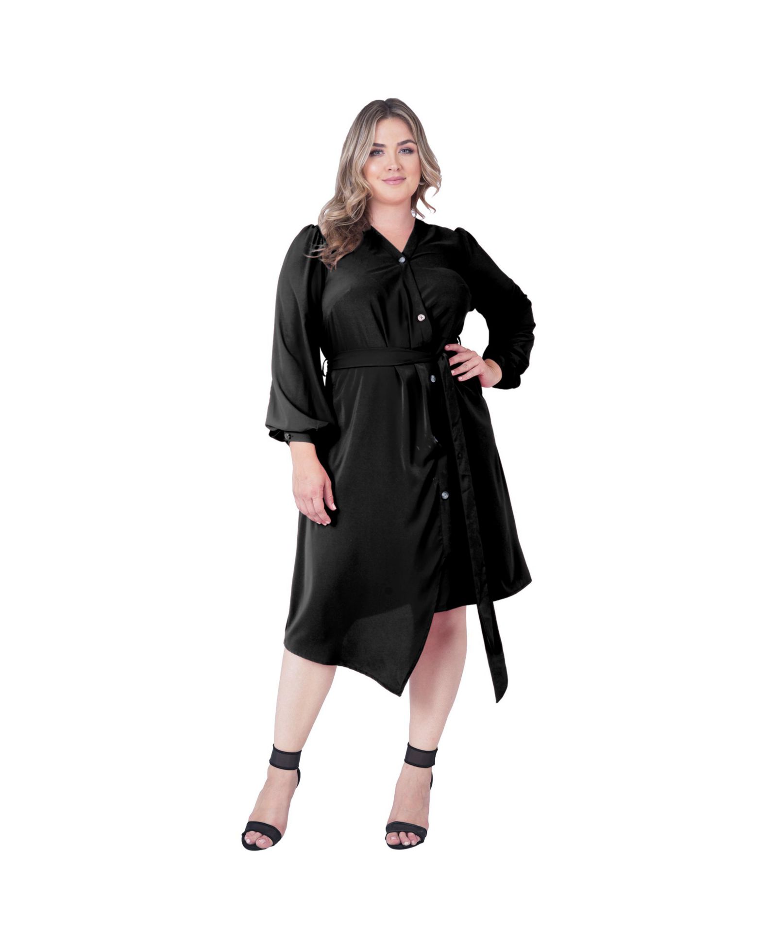 Standards & Practices Plus Size платье с асимметричным подолом и рукавами фонариками