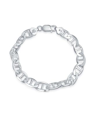 Bling Jewelry Men's Mariner Chain Bracelet .925 Sterling Silver Thick Heavy Solid 9MM Marine Anchor Link 8 Inch