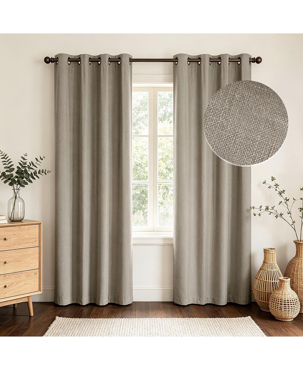 Парные шторы Awesome Home Linen Blackout с люверсами