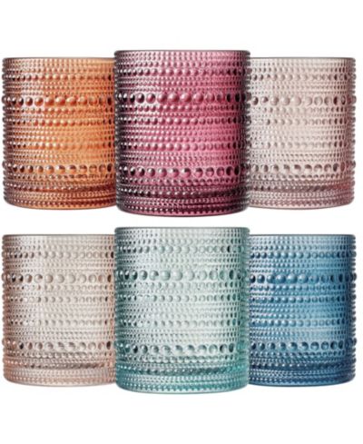 The Wine Savant Beaded Whiskey Glasses, Set of 6