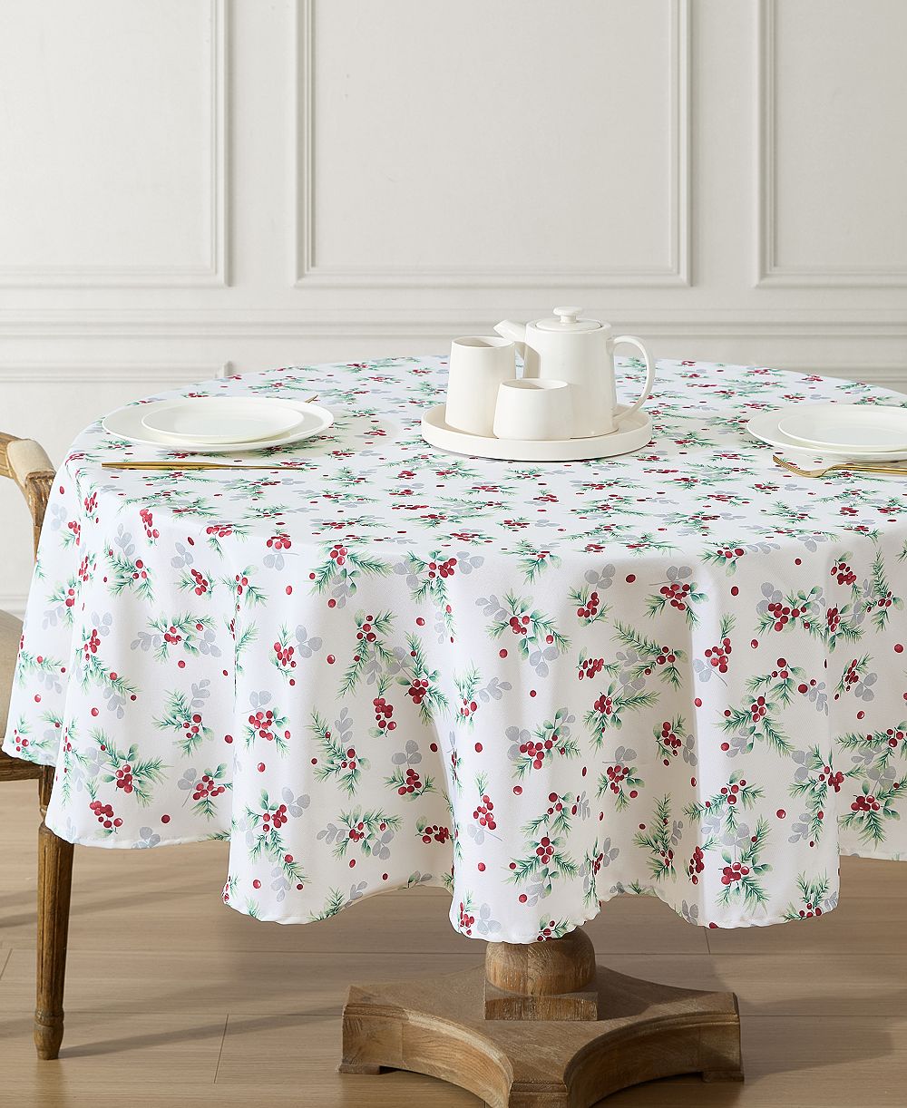 Laura Ashley праздничная скатерть Easy Care, круглая, 70"