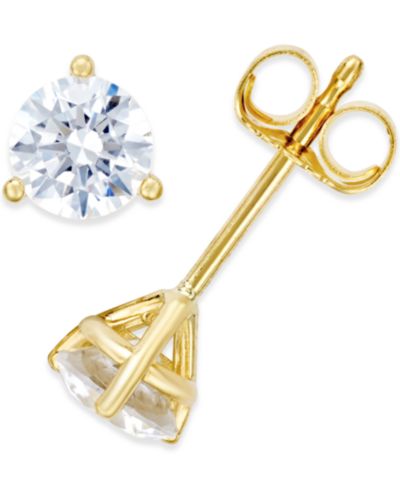Серьги-гвоздики Macy's Certified Near Colorless Diamond в 18k Gold, 3/4 ct. t.w.
