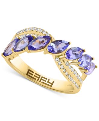 EFFY® Tanzanite (1-3/8 ct. t.w.) & Diamond (1/6 ct. t.w.) Ring in 14k Yellow Gold