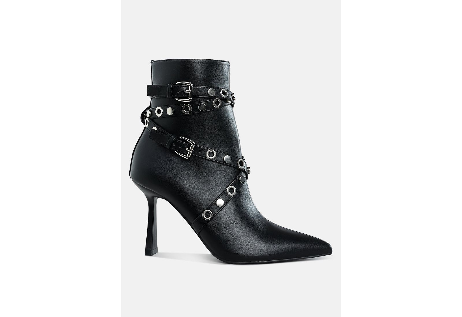 London Rag Womens Jaunts Eyelets and Studs Harness Ankle Boots