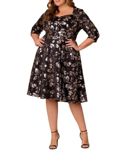 Kiyonna Plus Size Royal Sweetheart Cocktail Dress