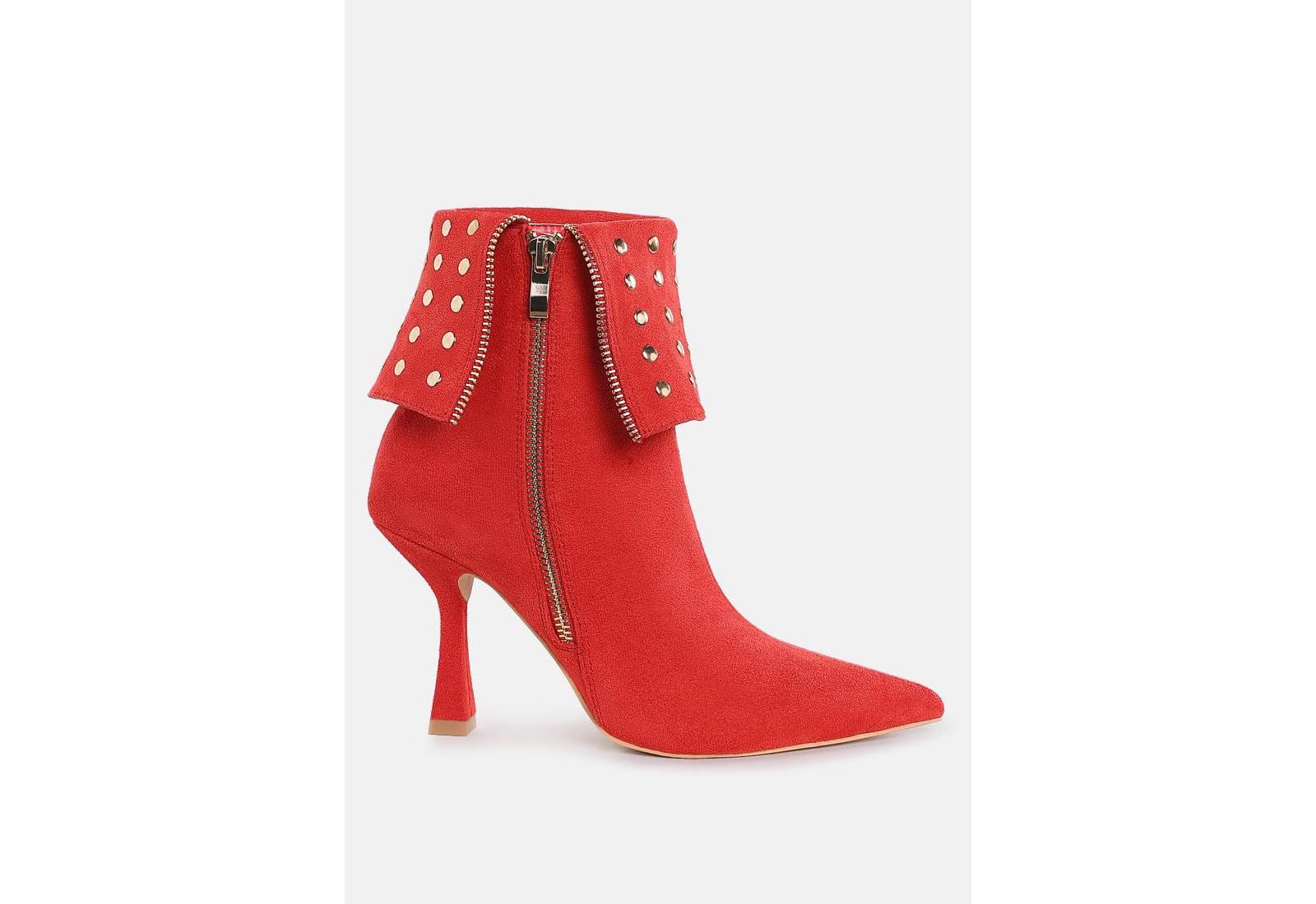 London Rag Womens Piccini Stud Embellished Foldover Boots
