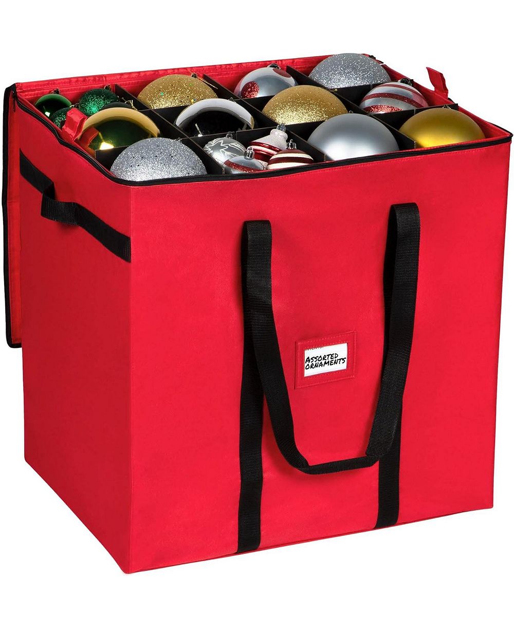 Florida Brands Christmas Storage Box with Adjustable Dividers and 4 trays - Stores Up to 48 - 6" Ornaments