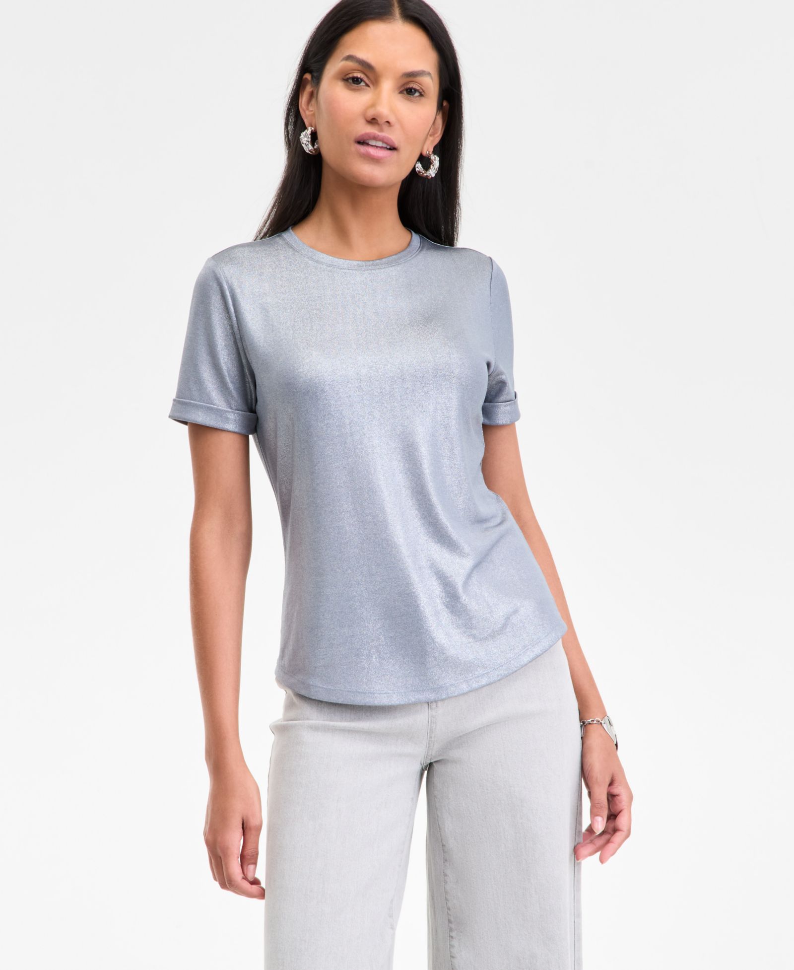 I.N.C. International Concepts Women's Metallic T-Shirt, Exclusively at Macy's