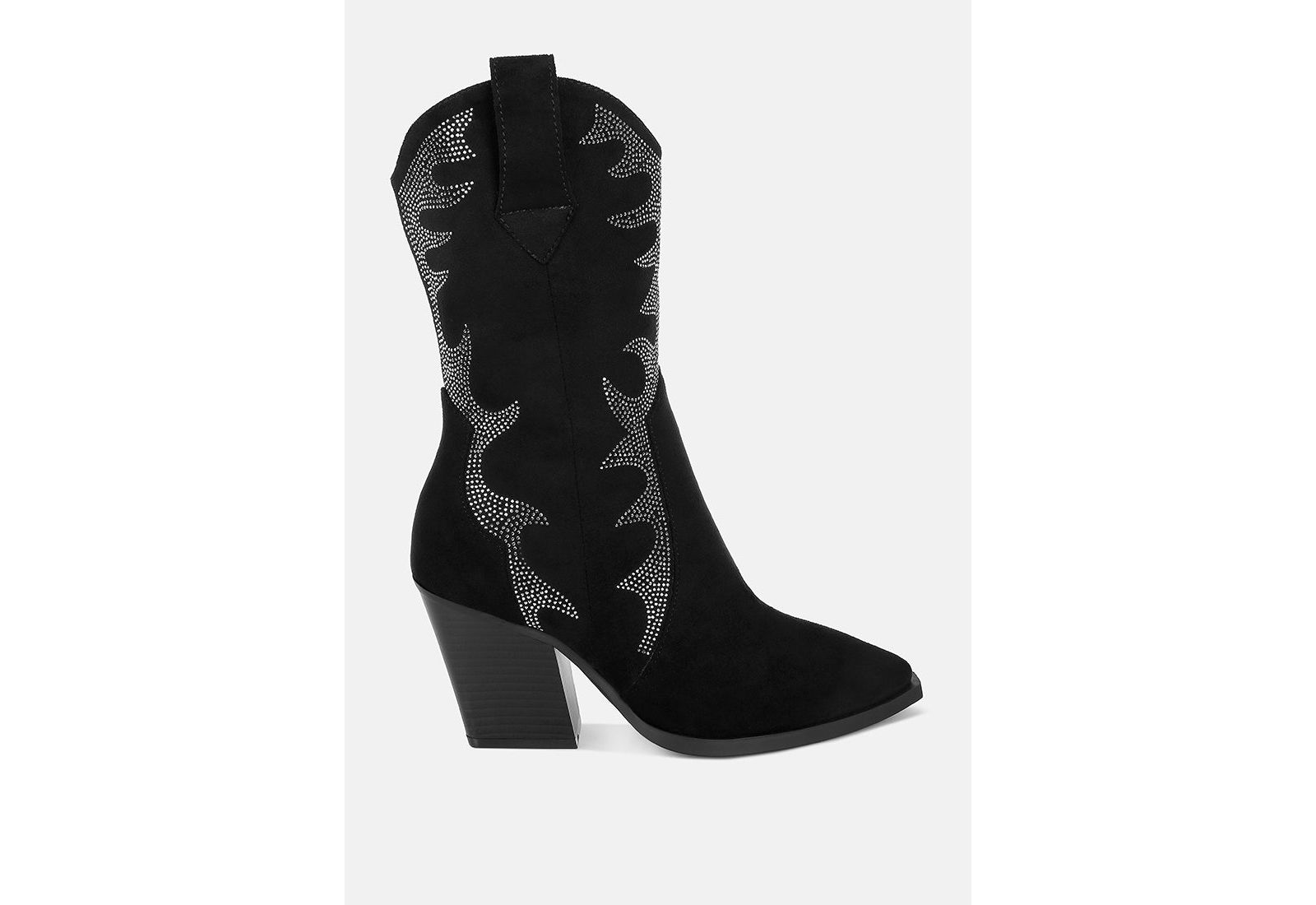 Rag and CO Womens Rambler Rhinestones Embellished Calf Boots