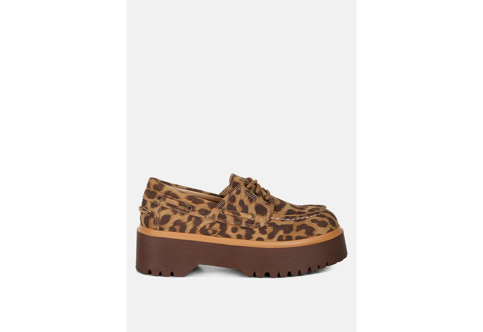 Лоферы Rag and Co Womens Onglur с леопардовым принтом из замши