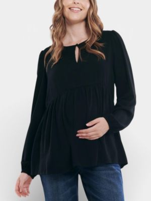 Женская блузка Motherhood Maternity Long Sleeve Empire Waist Keyhole Woven