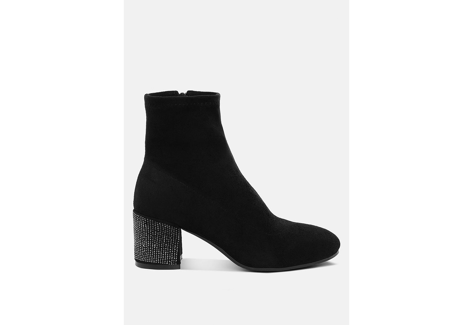 Rag and CO Womens Chena Rhinestones Embellished Block Heel Boots