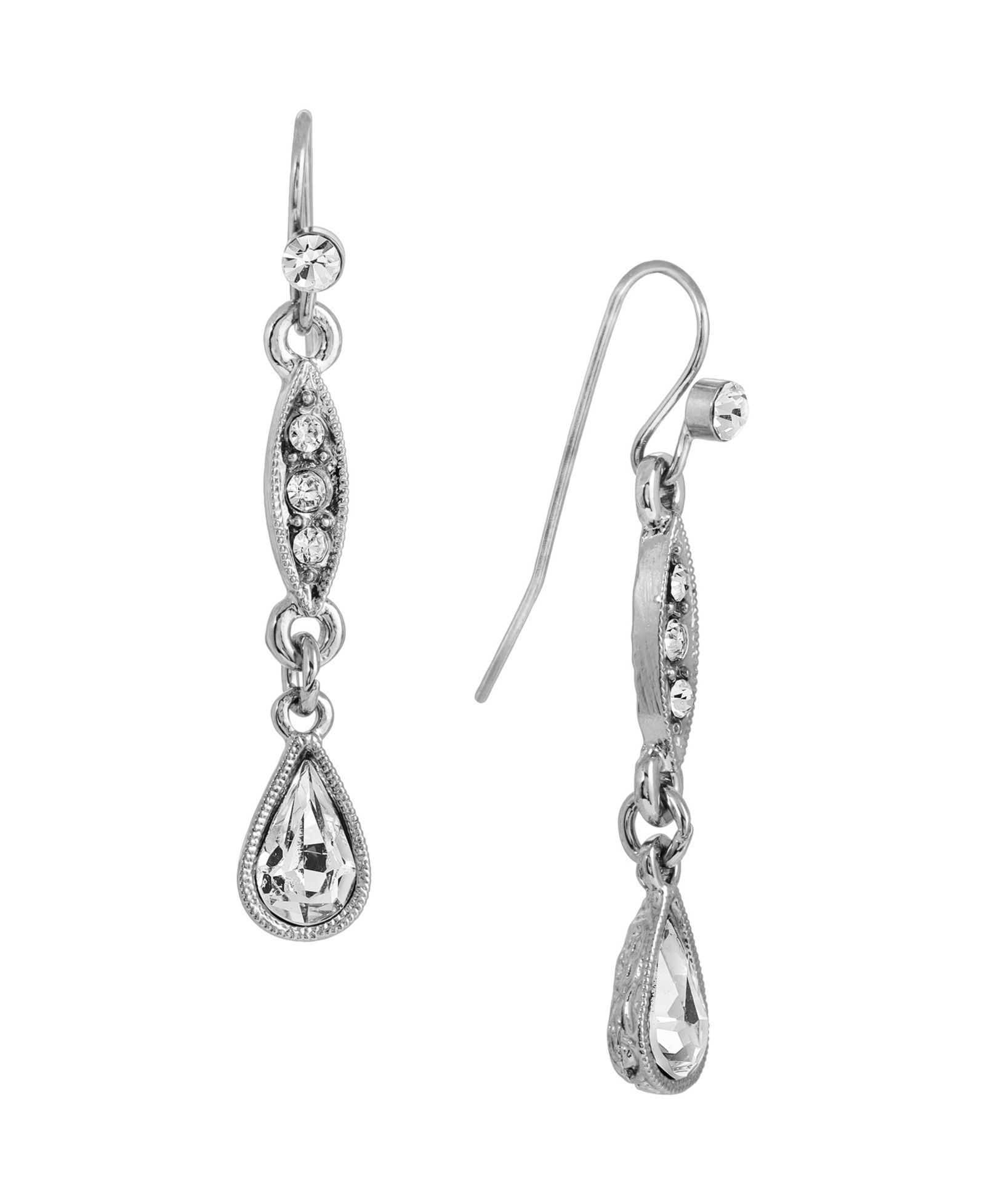 Серьги 2028 Crystal Linear Silver-Tone