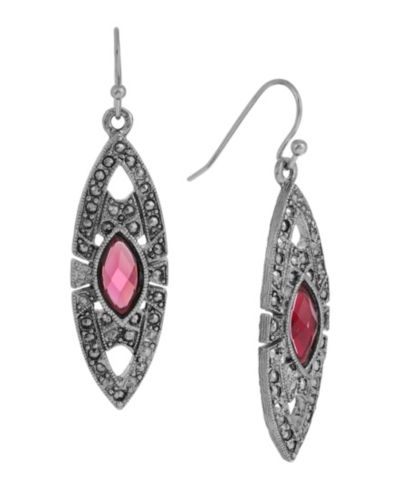 Серьги с подвесками 2028 Epoxy Faux Marcasite Stone