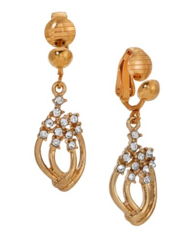 2028 Crystal Vintage Drop Clip Earrings