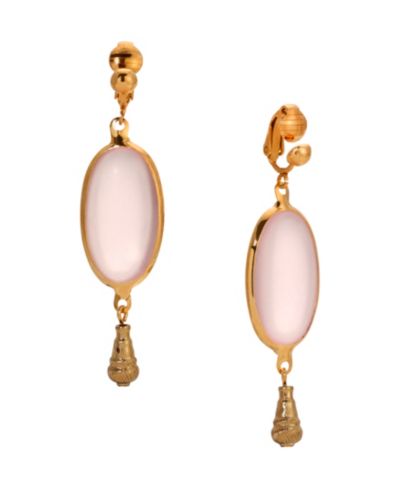 Серьги-клипсы 2028 Gold-Tone Glass Oval