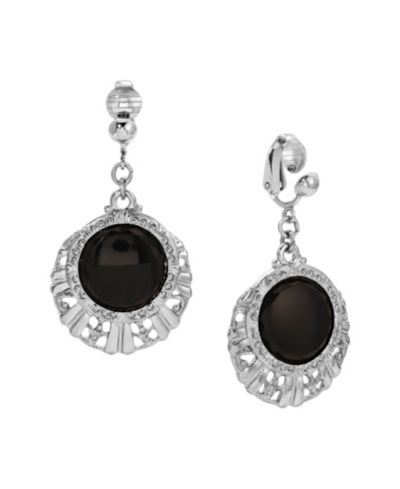 Серьги 2028 Glass Round Filigree Clip