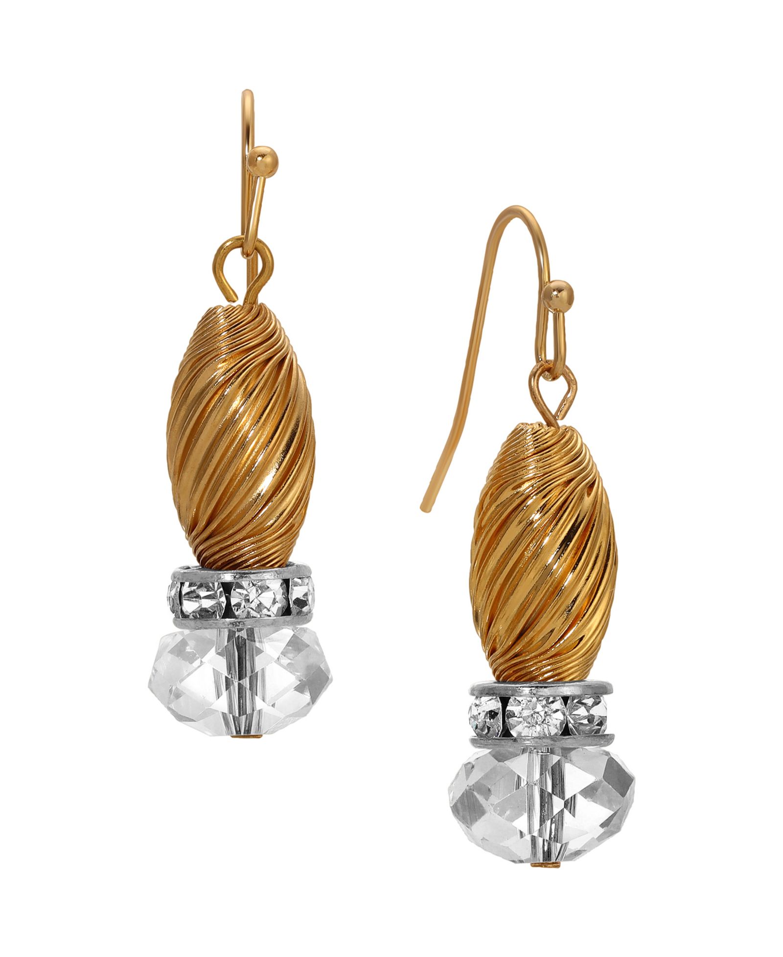 Серьги с кристаллами и висячими бусинами 2028 Crystal Accent