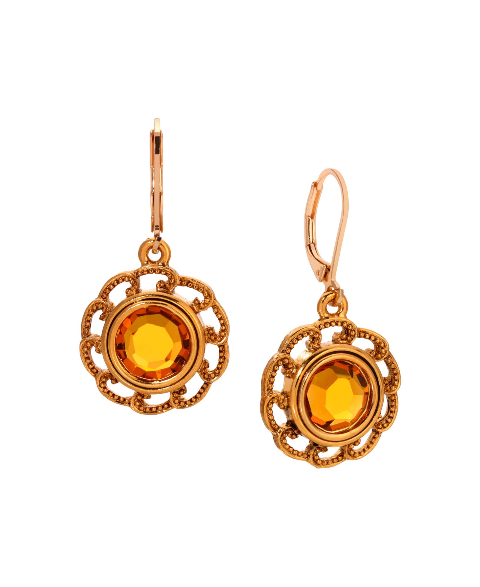 Серьги 2028 Round Crystal Filigree Drop