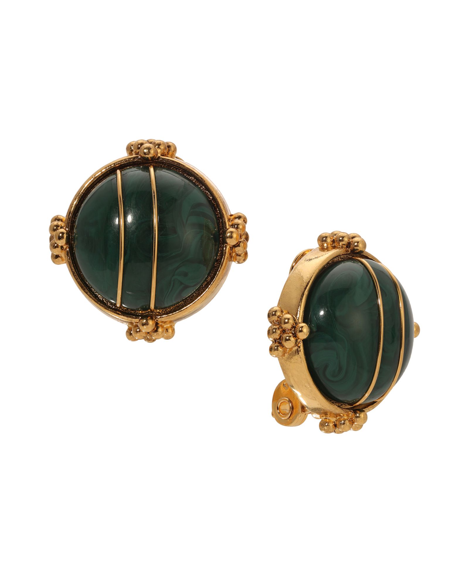 2028 Round Acrylic Button Clip Earrings