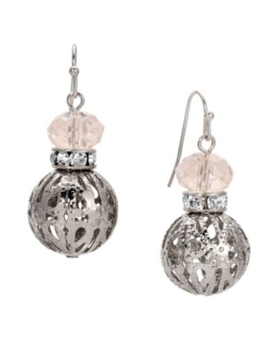 Серьги 2028 Crystal Accent Filigree Ball Drop