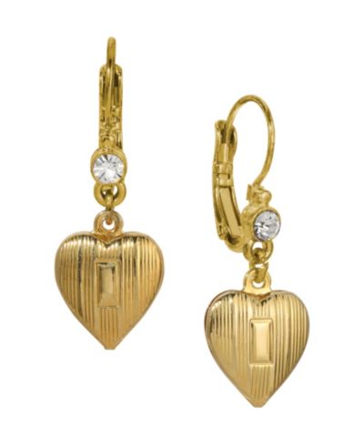 Серьги-подвески 2028 Crystal Accent Heart Drop